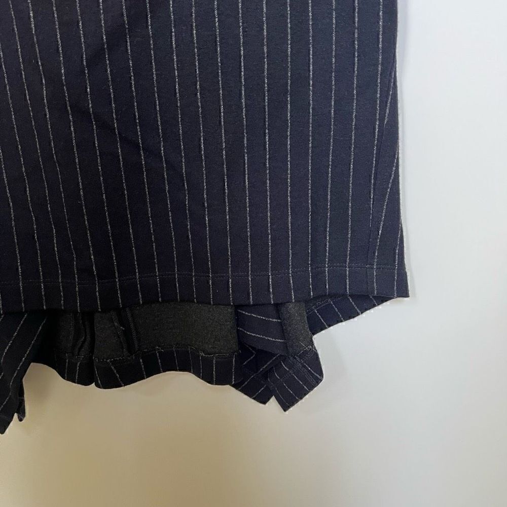 Max Mara Pencil Skirt Pin Stripe Ruffle Dark Navy Blue Designer Workwear size 46 - Picture 7 of 13